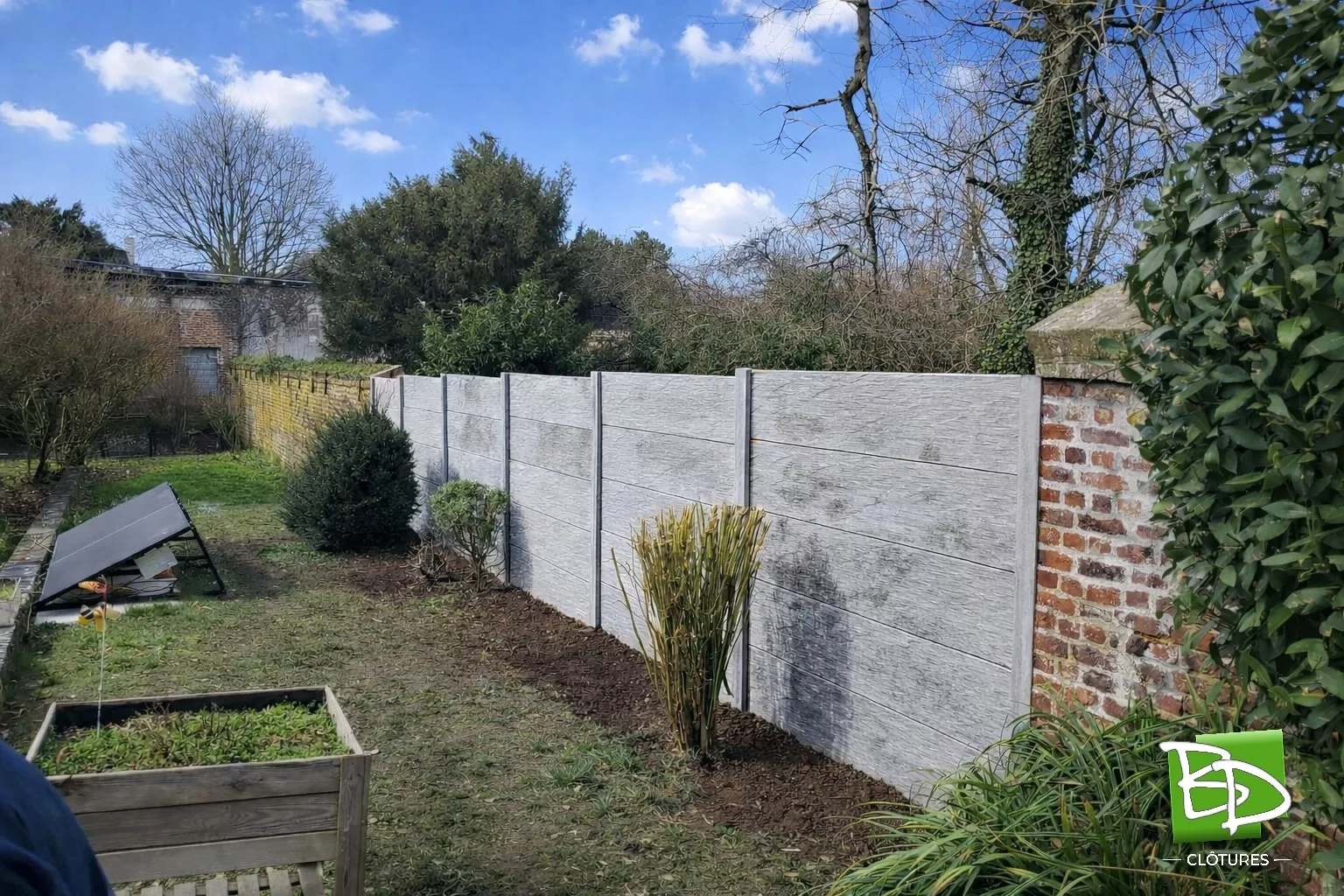 Clôture plaques béton